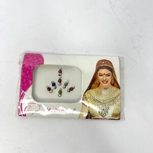 Kohinoor Multicolor Bindi Set Womens Rhinestone Beaded Indian Body Art Sticker